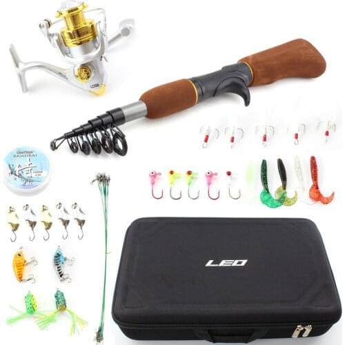 Lowest profit 1.55M fishing rod Portable Foldable Travel Casting Rods with Reel bait bag Combo Travel Fishing Set