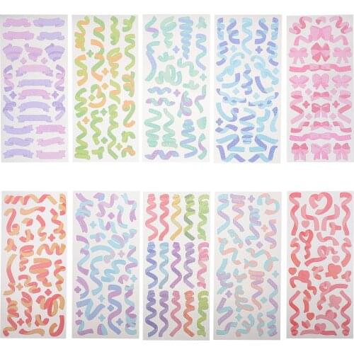 10 Sheets Self-adhesive Beautiful Gift Sticker Scrapbooking Sticker DIY Craft Decal