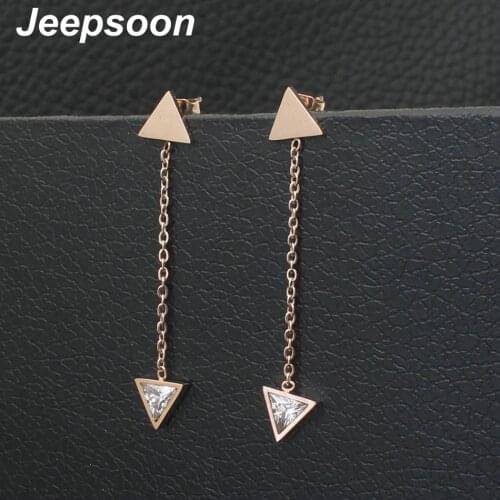 Fashion Simple Stainless Steel Jewelry Rose Gold Color Long Earrings Joker For Woman And Girl Elegant Personality EFCZCOBC
