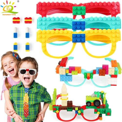 Building Blocks Glasses Baseplate Frame ninja Friends Police City DIY Toys Glasses Bricks Christmas Gift Party Accessories Child