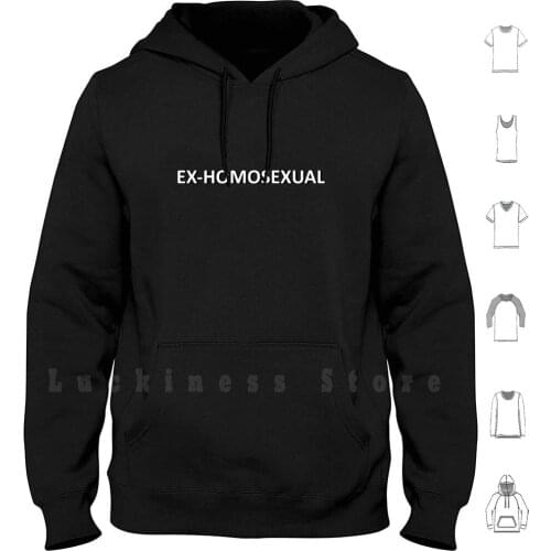 Ex-Hoodie Long Sleeve Homo Ex Ex Meme Joke Funny Straight People Gross