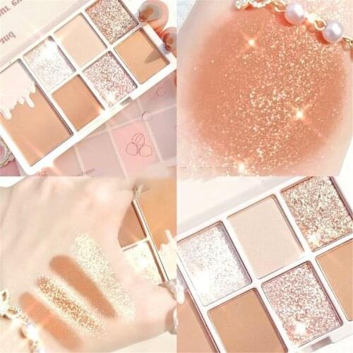 XIXI 7 Color Eyeshadow Palette Makeup Glitter Pearlescent Matte Chestnut Color Contour Long Lasting Blush Cosmetics Maquillaje