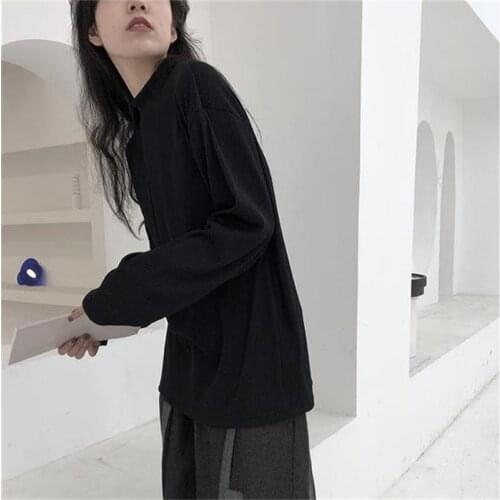 Women spring and Autumn new half high collar bottom T - shirt fashion fashion casual loose large sleeves