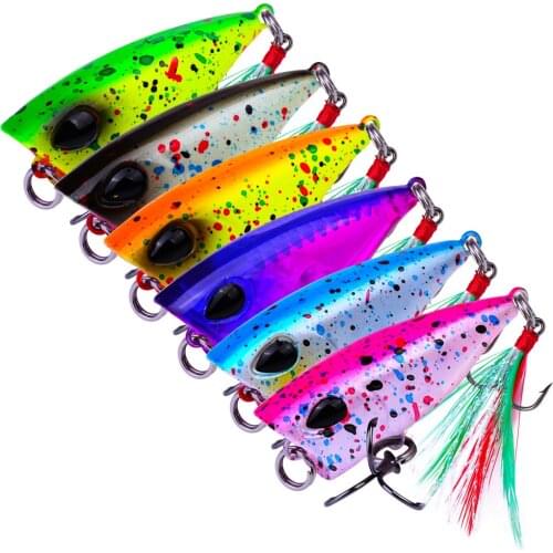 1PC 1.7"-4.3cm/0.14oz-4g PRO BEROS Fishing lure Popper Lure 6 color Fishing Tackle Fishing Bait wobbler With 10# Treble Hooks