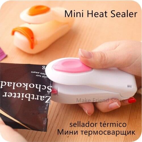 1PC Portable Heat Sealer Plastic Bag Storage Packet Easy Resealer Mini Sealing Machine Handy Sealers for Food Snack Random Color