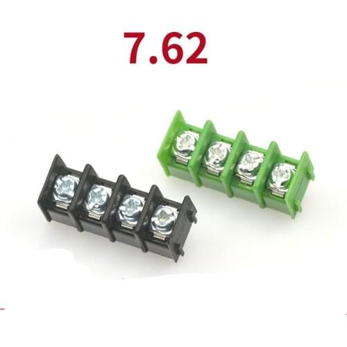 10PCS Barrier Terminal Block 2P 3P 4P Soldering Circuit Board Connector 7.62mm Connecting Terminal 300V 20A