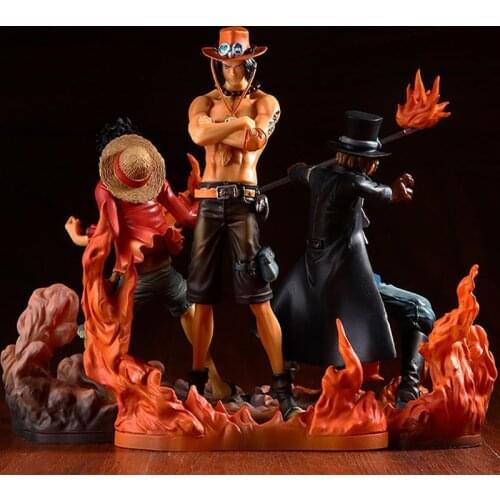 3Pcs/set Anime One Piece DXF Brotherhood II Figure Portgas Ace Sabo Luffy Figurine Figur Action Figures PVC Collection Model Toy