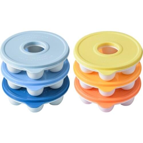 3 Pcs/Set 6 Grids Round Ice Cube Tray,Silicone Ice Cube Molds for Freezer with Lid,Ice Ball Shapes Ice Maker for Whiskey,Reusabl