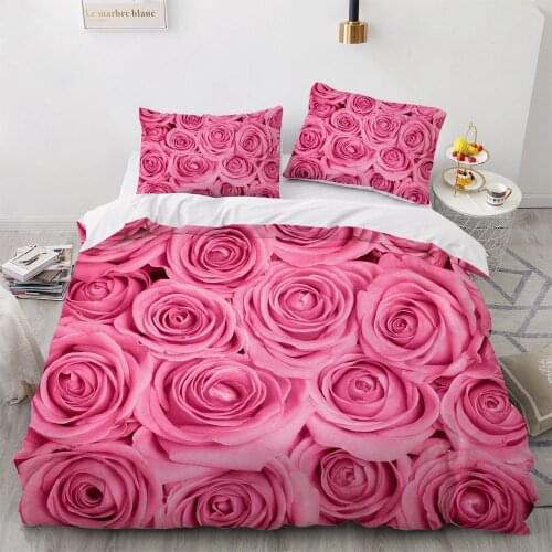 3D Flower Bedding Set Custom Double King Size 3PCS Duvet Cover Set Comforter/Quilt Pillow Case Butterfly Bedclothes Microfiber