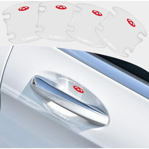 4pcs Car Door Handle Transparent Decorative Protection Sticker For Chery Tiggo 2 3 7 8 5X IQ QQ Fulwin Face Arrizo 5 Accessories