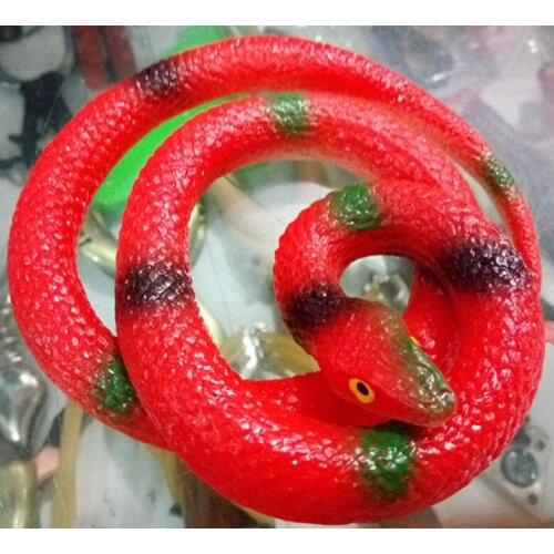 60cm Halloween Party Gift Tricky Funny Spoof Toys Simulation Soft Scary Fake Snake Horror Toy for Party Event Red