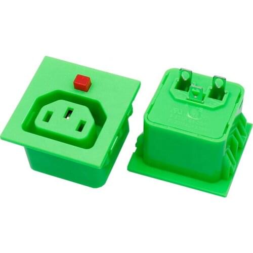 AC 250V 10A IEC 320 C13 Panel Mount Plug Adapter Power Connector Socket 3 Pins PDU Power Plug Socket with Anti Falling Button