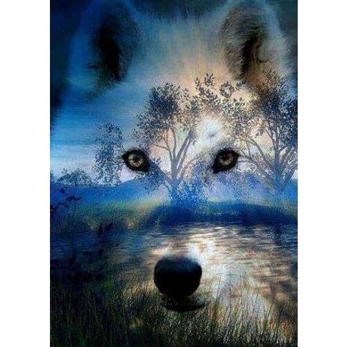 PDMDOG Diamond Paints Home animals Wolf landscape Picture Oil Painting By Numbers Set Gift Coloring By Numbers Canvas Wall Set