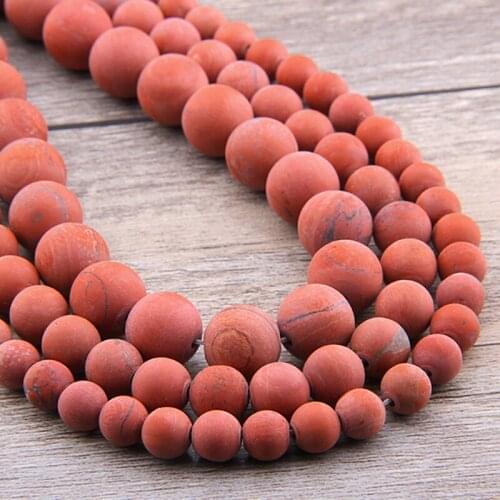 Natural Matte Red gem Stone Redstone Beads Round Loose spacer Beads 4 6 8 10 12MM For Jewelry Making Bracelet necklace earring
