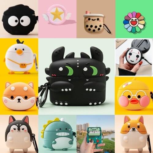 Headphone Case For Huawei Freebuds 3 Case Cute Cartoon Silicone 3D Earphone Cover Case with keychain For Freebuds 3