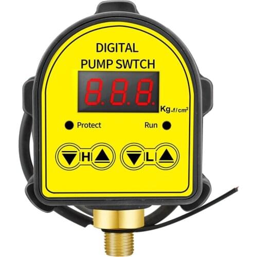 DN8-DN20 Digital Electronic Air Pump Pressure Switch Automatic Air Pump Water Pump Electronic Pressure Controller Yellow