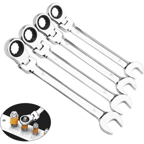 Available in 6-24mm high carbon steel Ratchet Wrench Tool Car Repair Tools Hand Spanner Open End and Ring Wrenches Tool