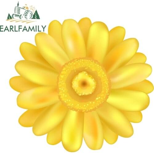 EARLFAMILY 13cm x 12.1cm for Daisy Flower Car Stickers SUV Decal Waterproof Scratch-Proof Motorcycle Graffiti Car Accessoires