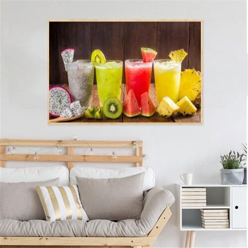 Fruit Juice Food Painting Ice Drinks Lemon Tea Posters and Prints Lemon Kitchen Decoration Modern Wall Art Picture Nordic Print