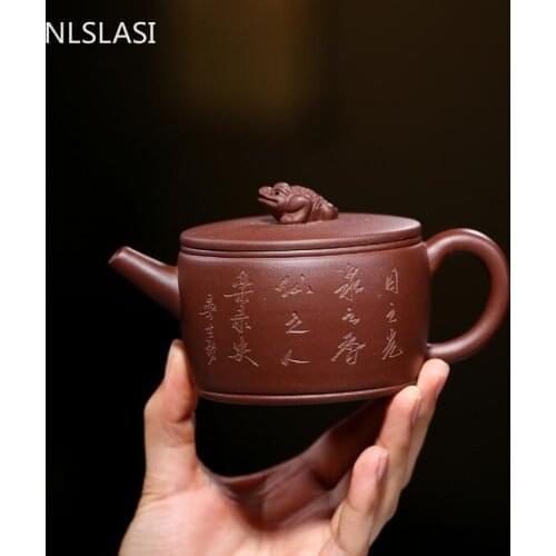 Chinese Yixing tea pot purple clay filter teapots beauty kettle Raw ore Purple mud Handmade Tea set authentic Tie Guanyin 220ml