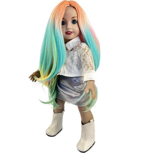 Doll Wigs for 18 in American Dolls Girls Gift Heat Resistant Long Curly Hair Replacement Wigs DIY Making Supplie doll accesories