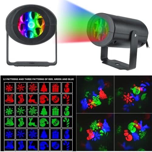 Christmas Projector Lights 2020 12 Patterns Waterproof Indoor Outdoor Disco LED Snowflake Lamp Christmas Decorations For Home