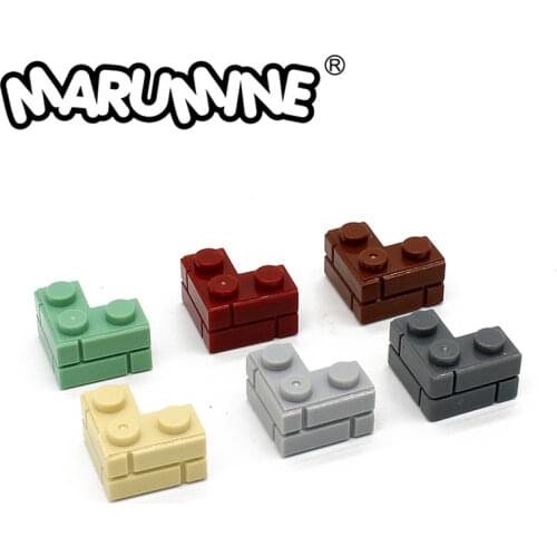 MARUMINE 2x2 Dots Corner Wall Bricks 100PCS Classic Building Block Creator Toys MOC Construction Set Compatible 2357