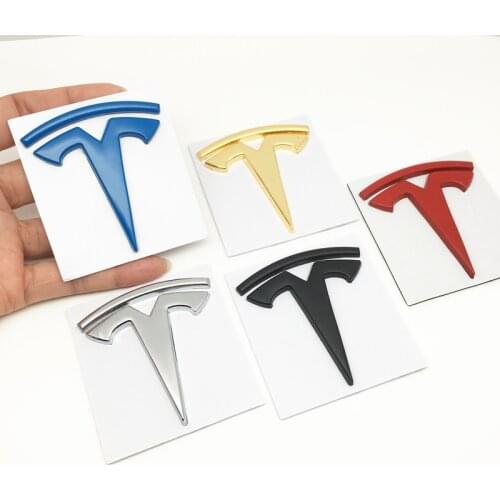 Decals decoration stickers 3D Car Styling Sticker Metal for Tesla Model S Model X logo Emblem Rear Tailgate Badge window body