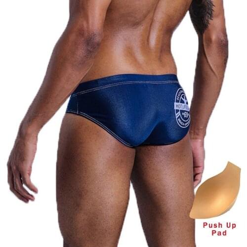 Swimwear Men Sexy Swim Briefs Mens Swimming Trunks Swimsuit Push Up Pad Low Waist Gay Swimwear Swim Beach Shorts Zwembroek Heren