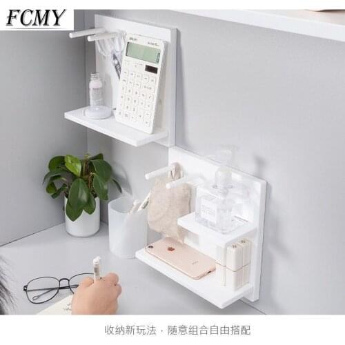 Hole-free Board Wall Shelf Hooks Desk Organizer Make Up Organizers Room Organization Storage Rack Home Accessories