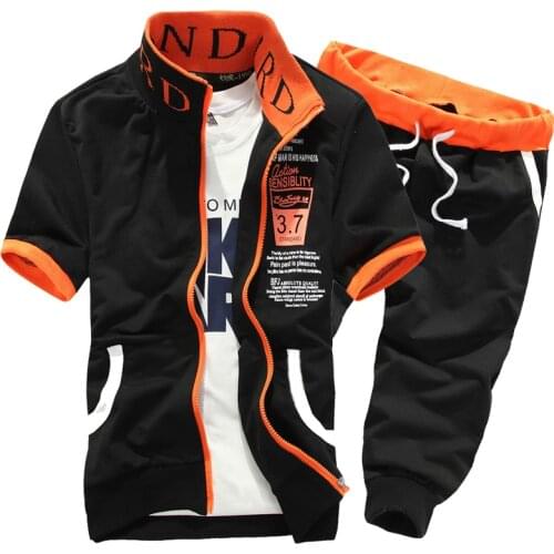 2019 New Arrivals Fashion Men Short Sleeve Tracksuit Casual Sporting Suit Hoodies and Shorts M-XXL Sweat Suits Men