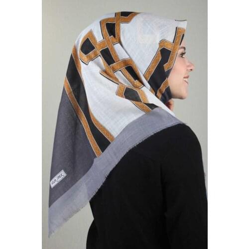 NUR SILK PATTERNED LINEN FLAMLI SCARF-DESEN-20-AVAILABLE in