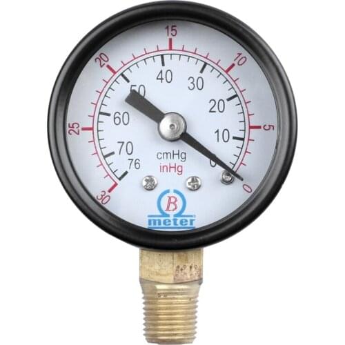 Male Threaded Pneumatic Air Vacuum Pressure Gauge 30/0Hg