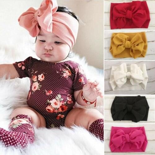 Meihuida New Arrivels Baby Toddler Kids Girls Soft Cotton Cute Lovely Bow Hairband Turban Knot Cute Headband Headwear