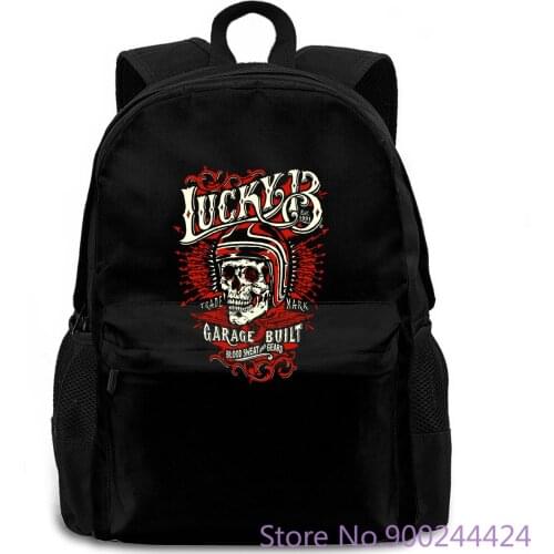 Authentic LUCKY 13 Skull Built Blood Sweat and Gears NEW Unisex women men backpack laptop travel school adult student