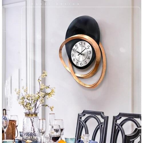Modern Wrought Iron Wall Clock 3D Wall Sticker Home room Sofa Background Wall Hanging Ornament Crafts Club Wall Mural Decoration