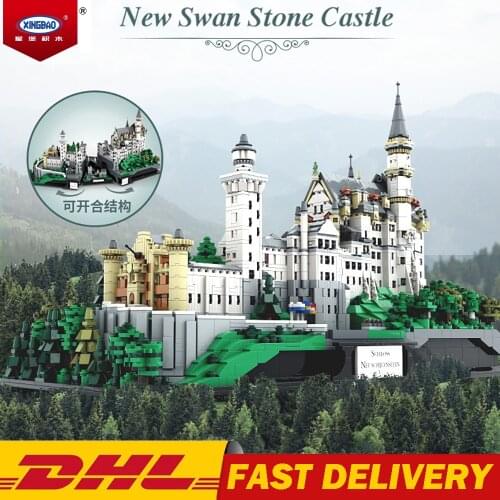 Xingbao City Architecture Neuschwanstein Castle Germany Swan Stone Castle Model Building Blocks Bricks Kids Birthday Gifts