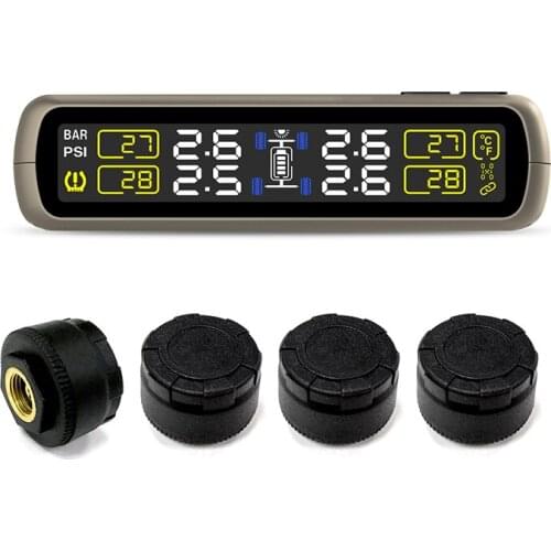 T881X-TL Solar Power TPMS Car Tire Pressure Alarm Monitoring System For Car Motorcycle Bicycle Truck Tire Pressure Monitoring