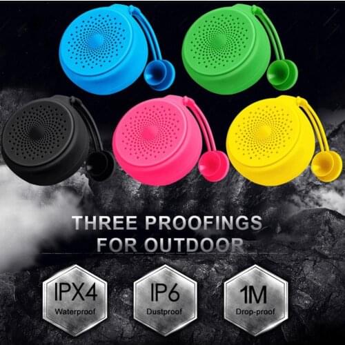 Outdoor Portable Waterproof Wireless Bluetooth Stereo Speaker with Suction Cup