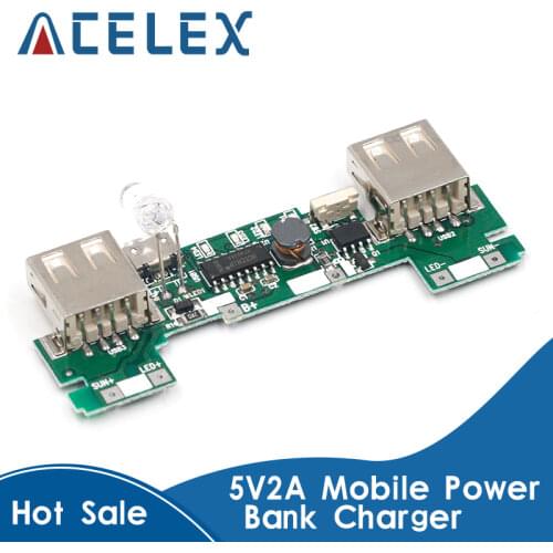 USB 5V 2A Mobile Power Bank Charger Module Lithium Li-ion 18650 Battery Charging Board LED Indicator New Version