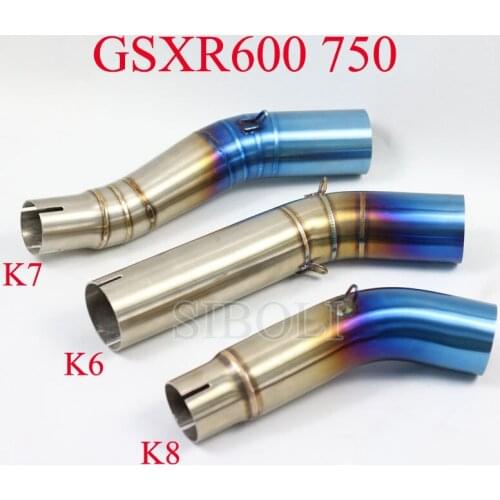 Motorcycle Exhaust Pipe Muffler Stainless Steel Link Pipe Middle Pipe FOR SUZUKI GSXR600 GSXR750 K5 K6 K7 K8 Slip-on Tube AK187