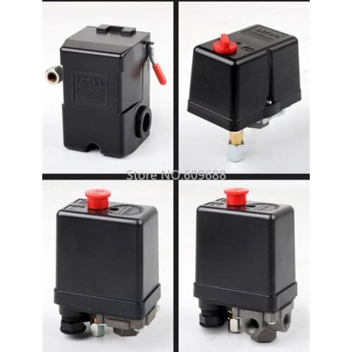 High Quality Adjustable Air Compressor Pressure Switch Air Pump Control Valve Switch 90 PSI -120 PSI Vertical Switch