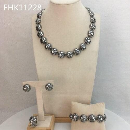 Yuminglai Dubai Fine Jewlery Pearl Jewelry Sets Fancy Jewelry for Women FHK11228