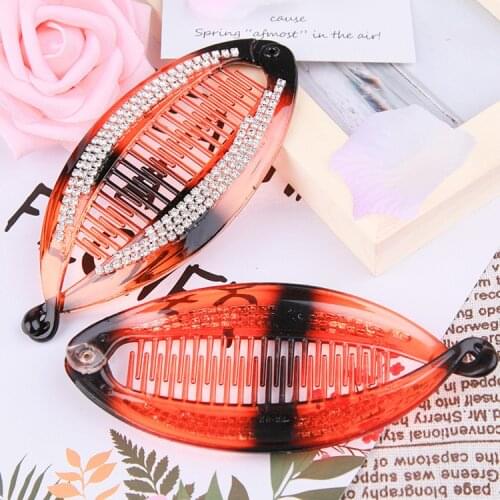 Hair Claws Clip Fish Shape Banana Barrettes Tortoise With Stones Hairpins Hair Accessories For Women Hair Clip Clamp ACC77