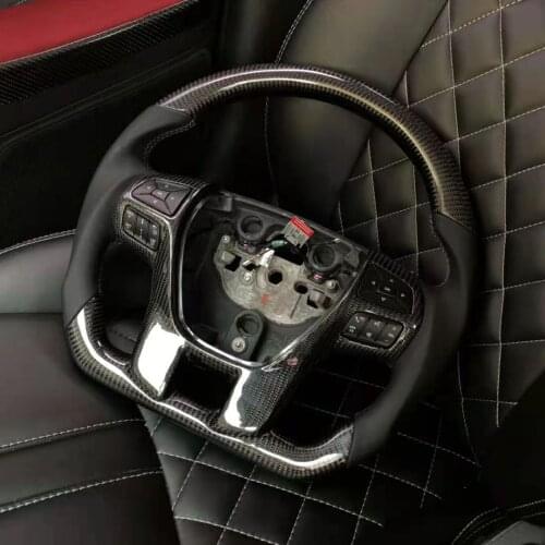 D-Shape Cuatomized Carbon Fiber Steering Wheel Alcantara Leather Replacement For Ford Explorer Everest 2015-2019