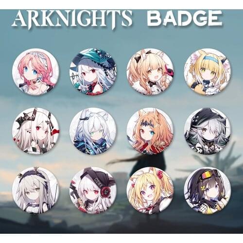 Arknights Chibi Badge Blue Poison Skadi Dusk Rosa W Tomimi Hizamaru Eunectes Saga 58mm Metal Brooch Clothes Backpack Decor Gifts