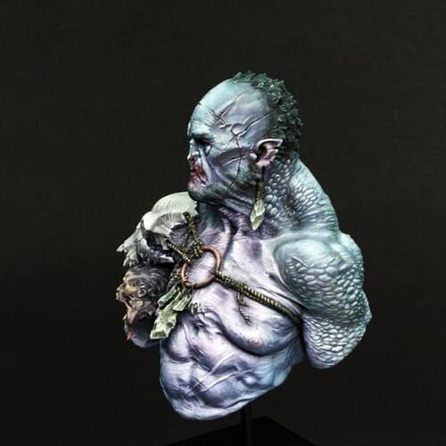 1/10 high 91mm Ogre fantasy soldier bust with angry toy Resin Model Miniature Kit Unassembly Unpainted