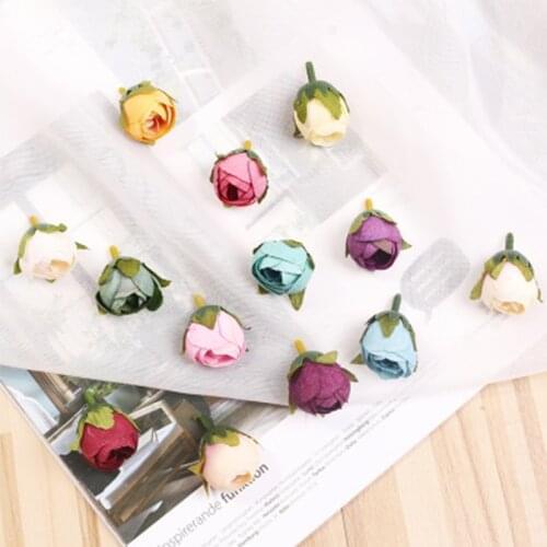 10pcs Decorative flowers wall wedding bridal accessories clearance diy gifts box artificial flowers scrapbooking silk tea roses