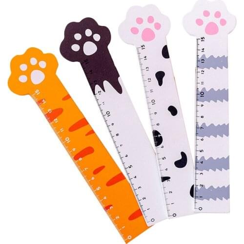 15cm Cartoon Creative Cat Claw Wooden Ruler Measuring Straight Ruler Tool Promotional Gift Stationery
