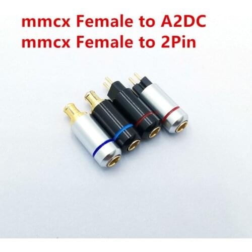 2 pcs mmcx female to A2DC/ 0.78mm 2Pin custom made universal pin Socket mmcx cable adapter